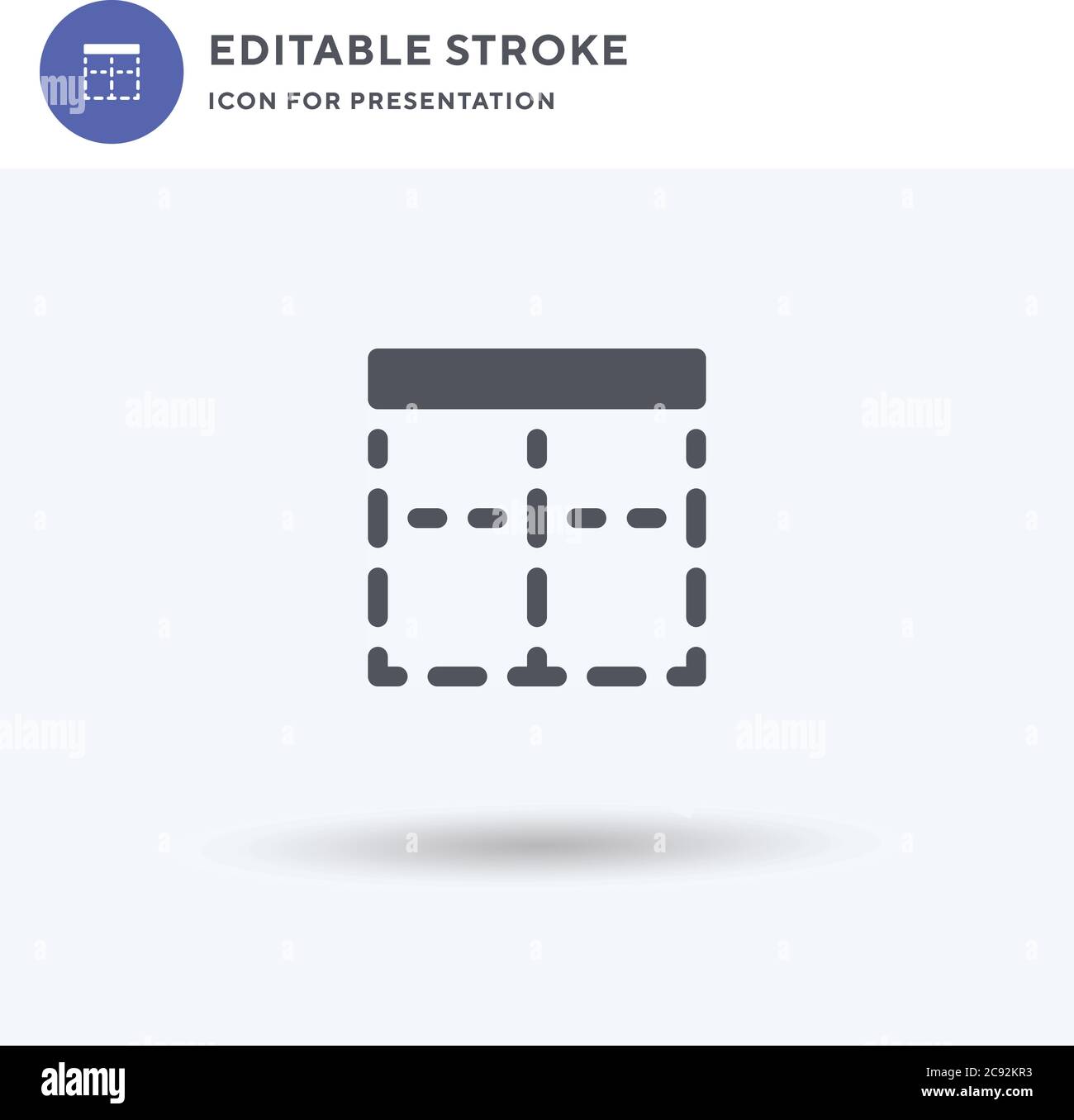 Top Border icon vector, filled flat sign, solid pictogram isolated on ...