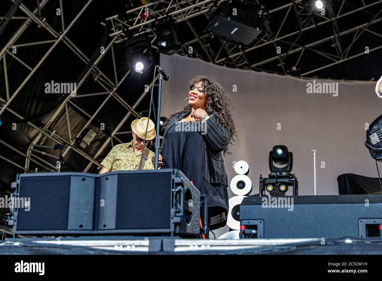 May 25, 2017: Denise Johnson, ( 31 July 1963 - 27th July 2020)  the Manchester-born singer best known for her vocals on Primal Screamâ€™s 1991 album Screamadelica perfroming in Liverpool at Sound City in 2017 (Credit Image: © Andy Von Pip/ZUMA Wire) Stock Photo