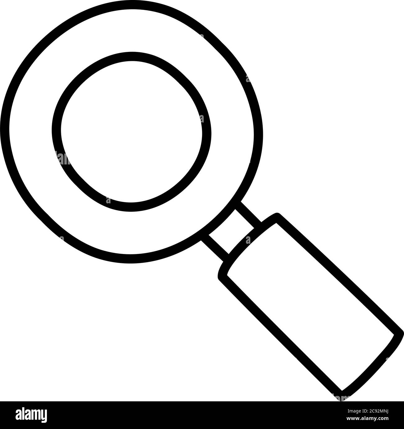 magnifying glass icon over white background, line style, vector ...