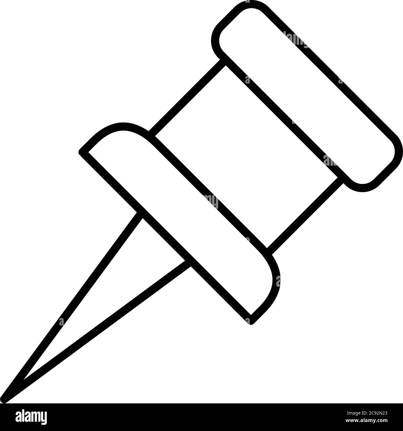 Paper Pin Line Style Icon Design Document Data Archive Office And