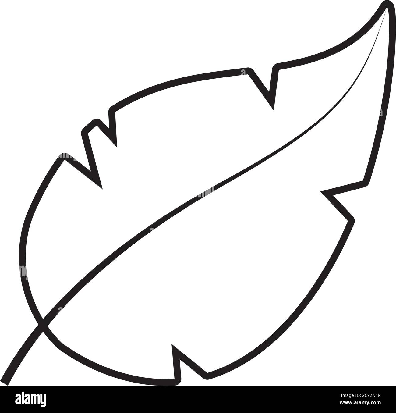 tropical leaf line style icon design of Natural floral nature and plant ...