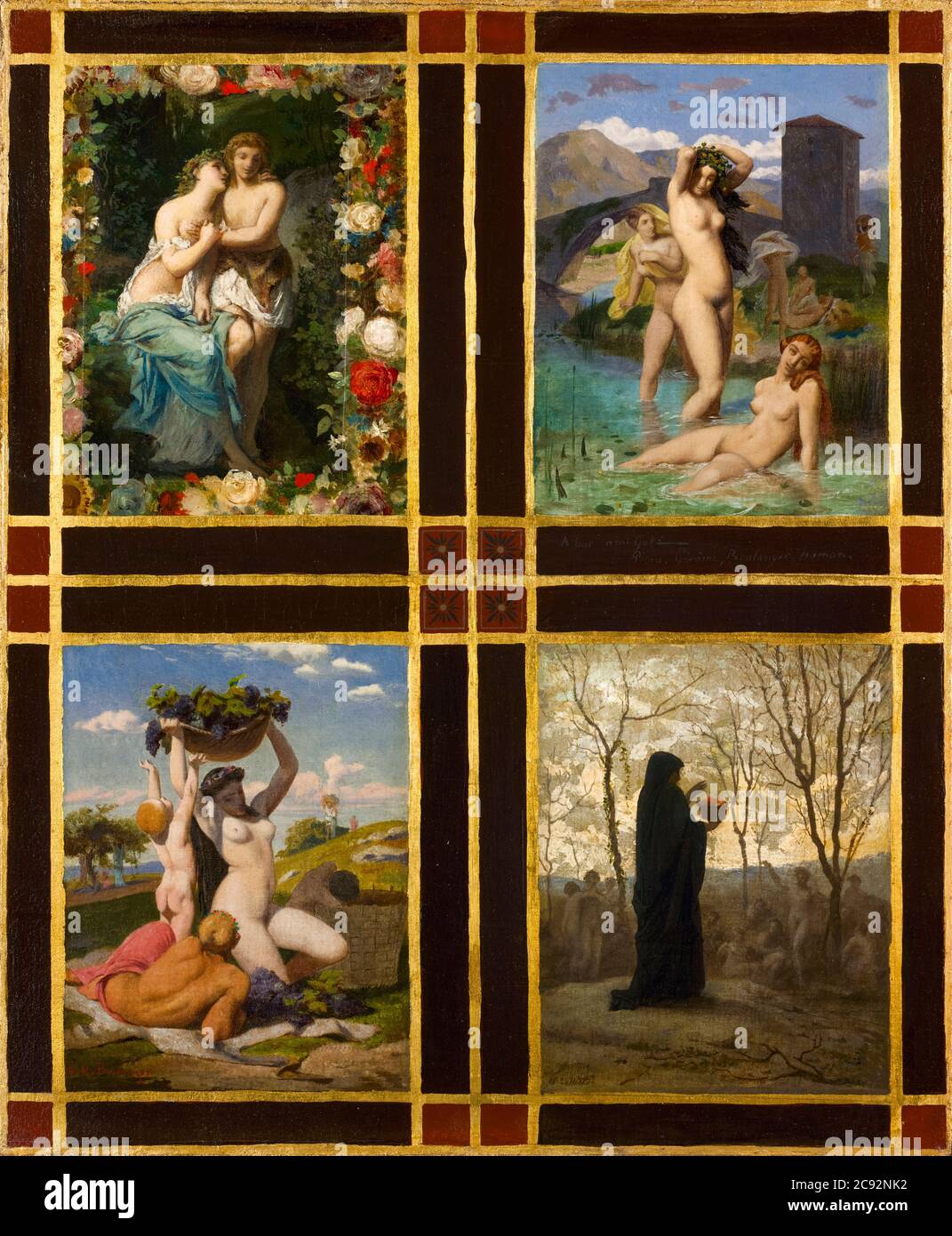 Henry Picou, Jean-Léon Gérôme, Gustave Rodolphe Boulanger, Jean-Louis Hamon, The Four Seasons, painting, 1850 Stock Photo
