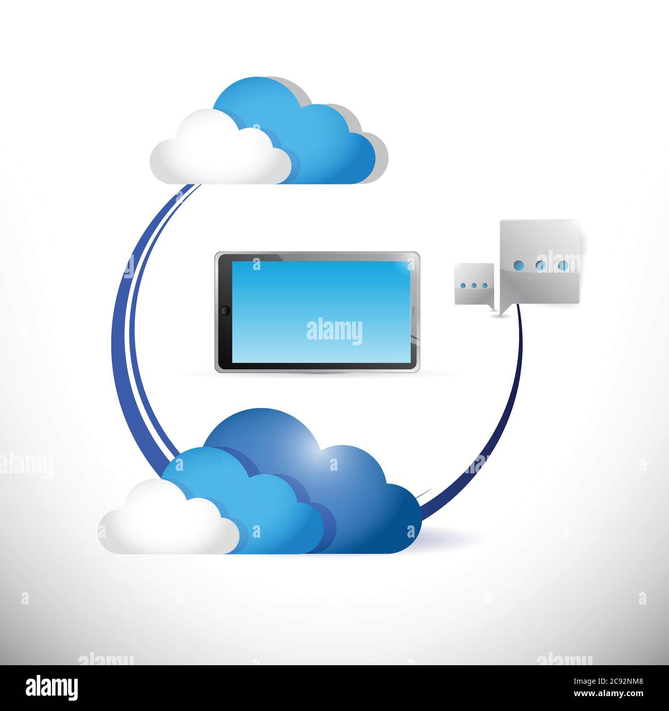 Cloud computing connection concept illustration design over white Stock ...