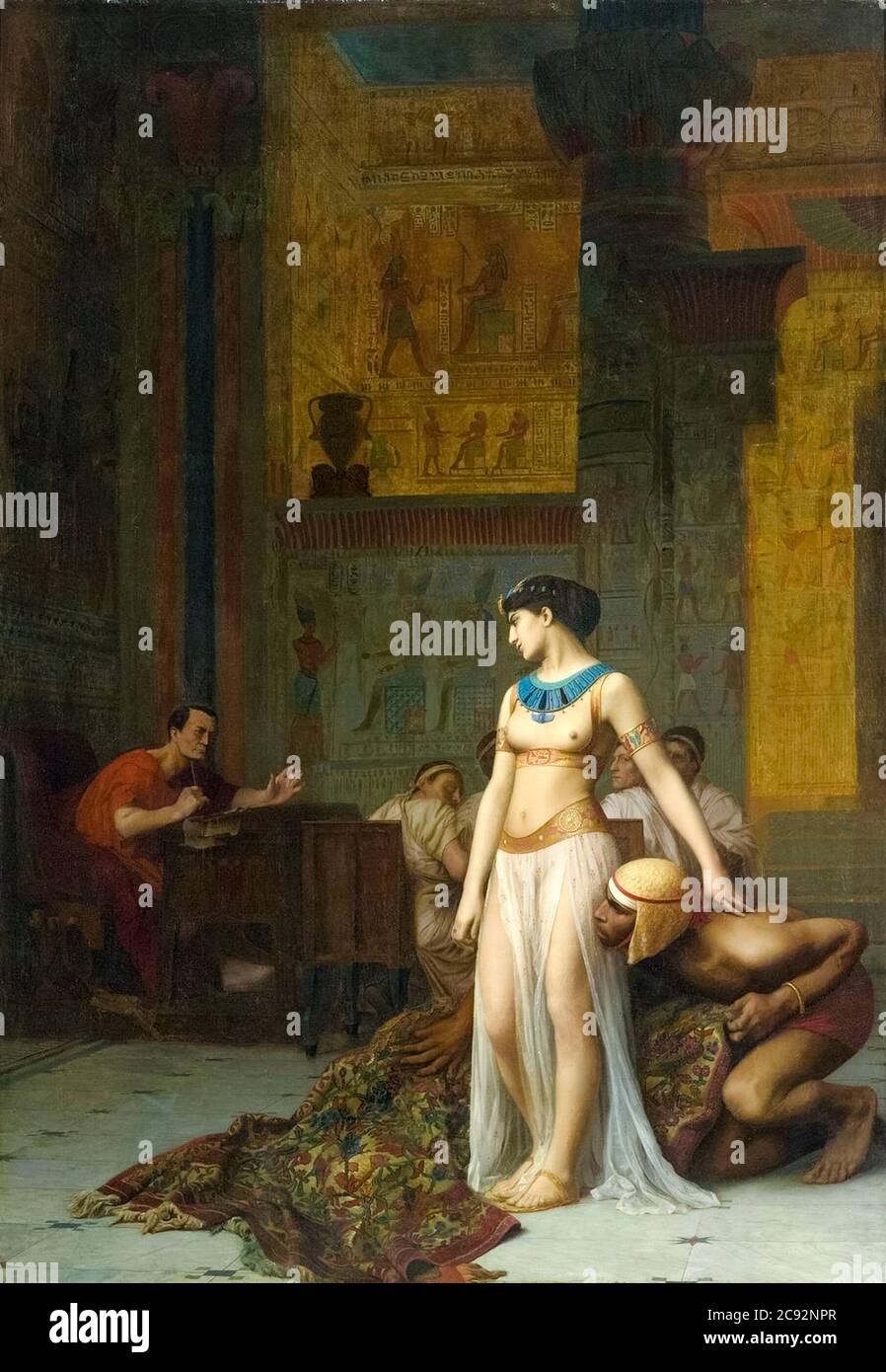 Cleopatra and Caesar, painting by Jean Léon Gérôme, 1866 Stock Photo
