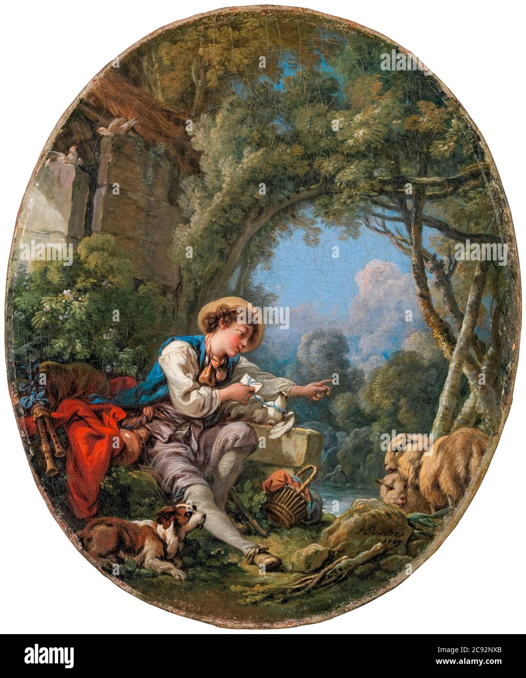 François Boucher, The Dispatch of the Messenger, painting, 1765 Stock Photo