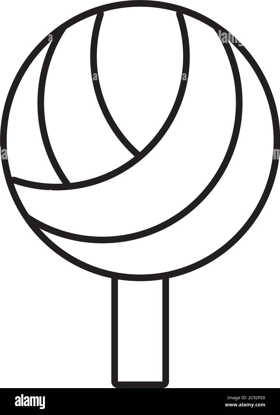 round shaped tree line style icon design, Nature plant season ...