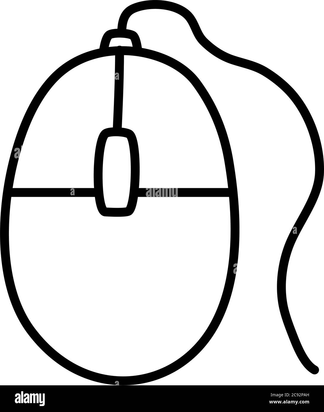 mouse device icon over white background, line style, vector ...