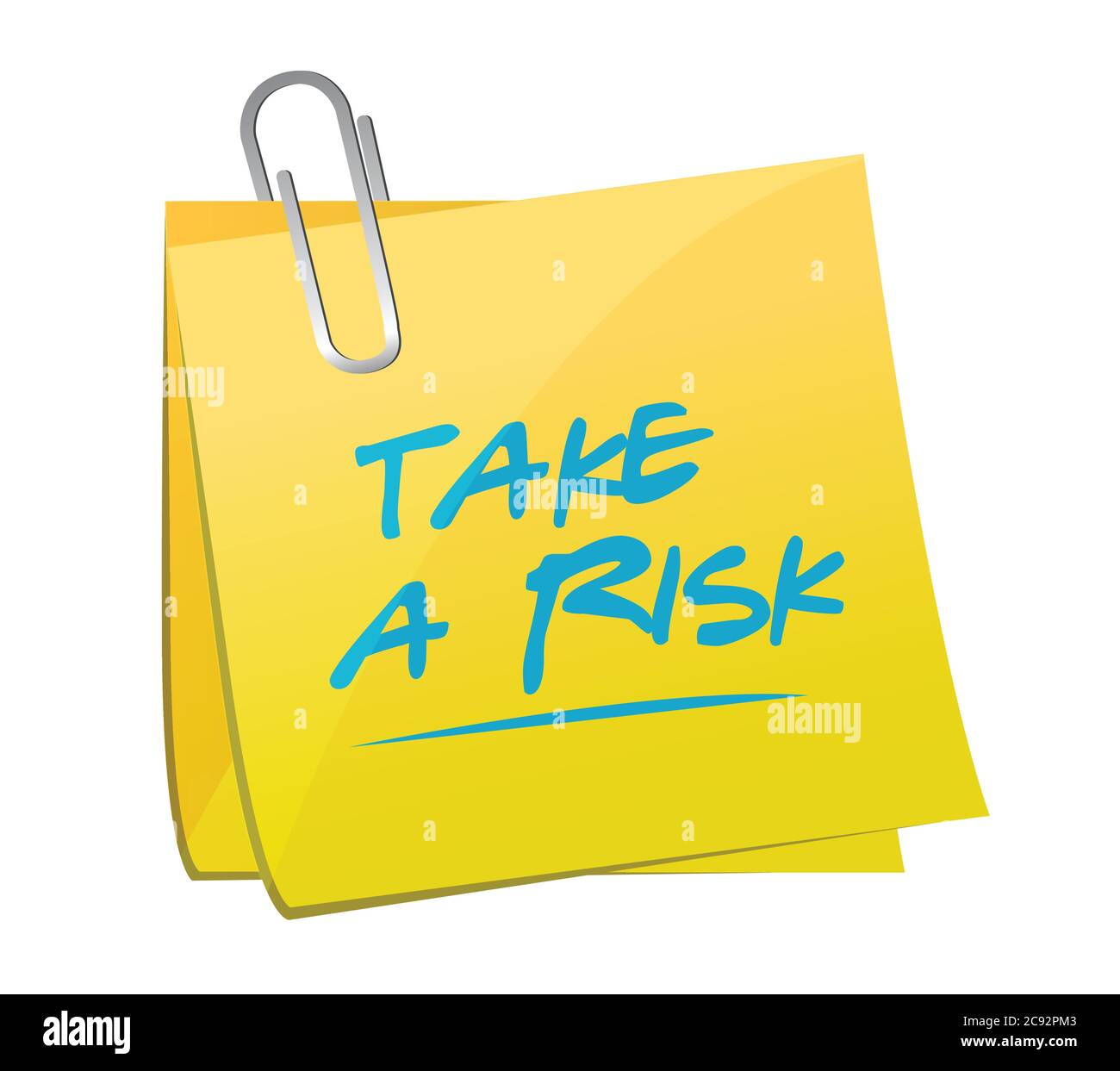 Take a risk memo post illustration design over a white background Stock Vector