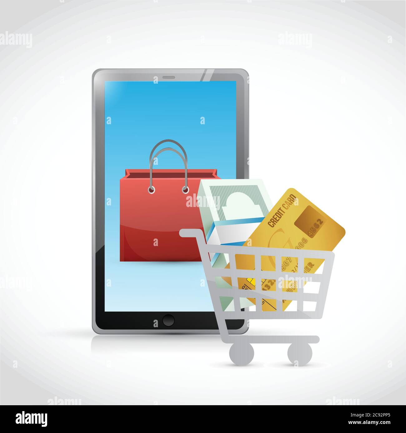 Online shopping concept illustration design over a white background Stock Vector