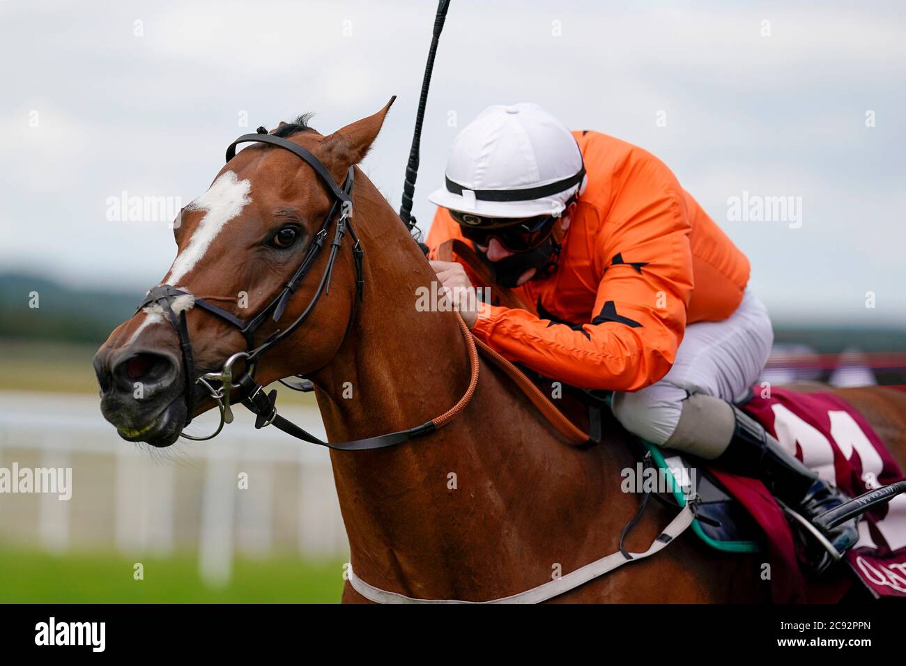Only Spoofing ridden by Kieran O'Neill win The Qatar Handicap during day one of the Goodwood Festival at Goodwood Racecourse, Chichester. Stock Photo