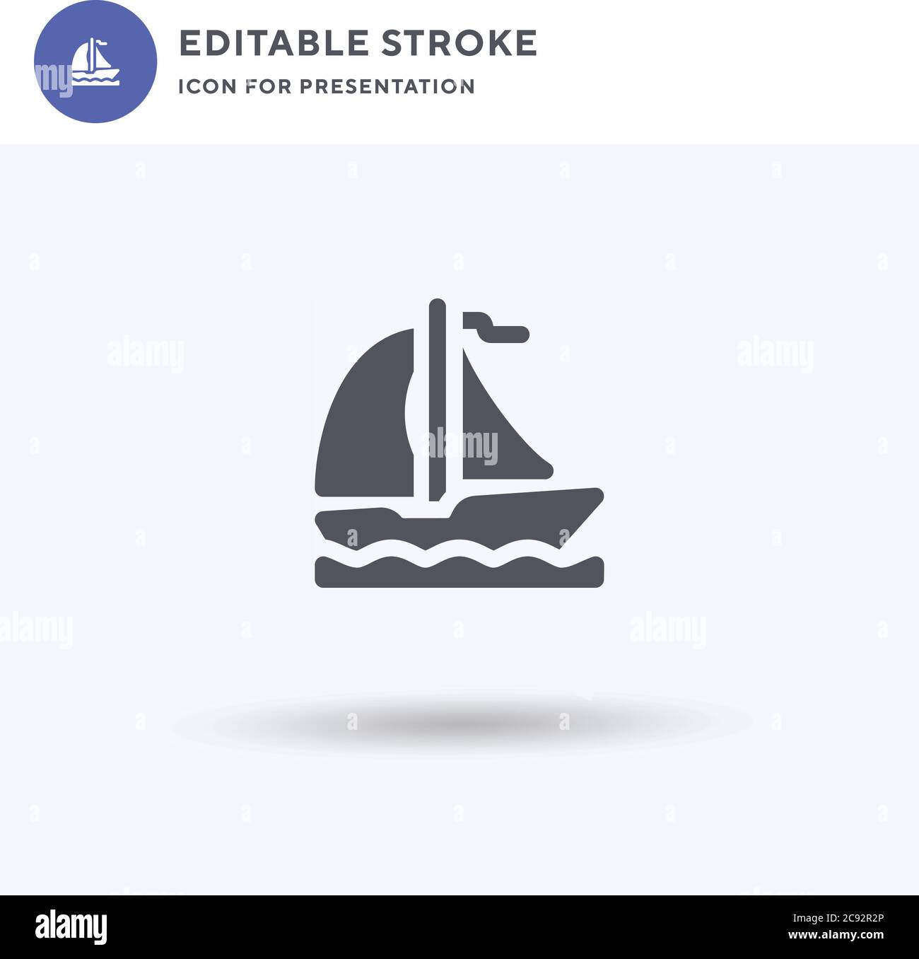Boat icon vector, filled flat sign, solid pictogram isolated on white ...