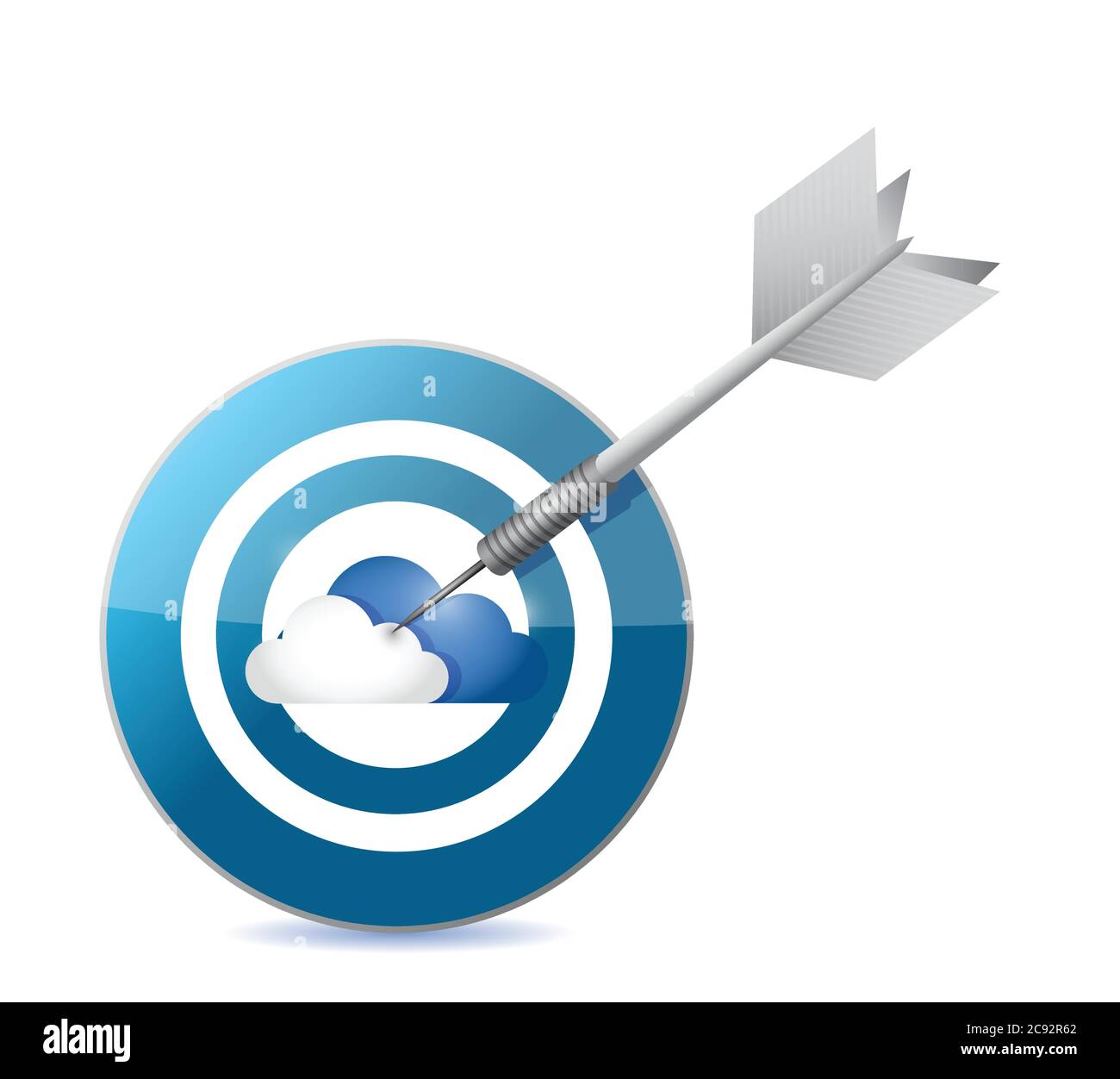 Cloud computing target illustration design over a white background Stock Vector
