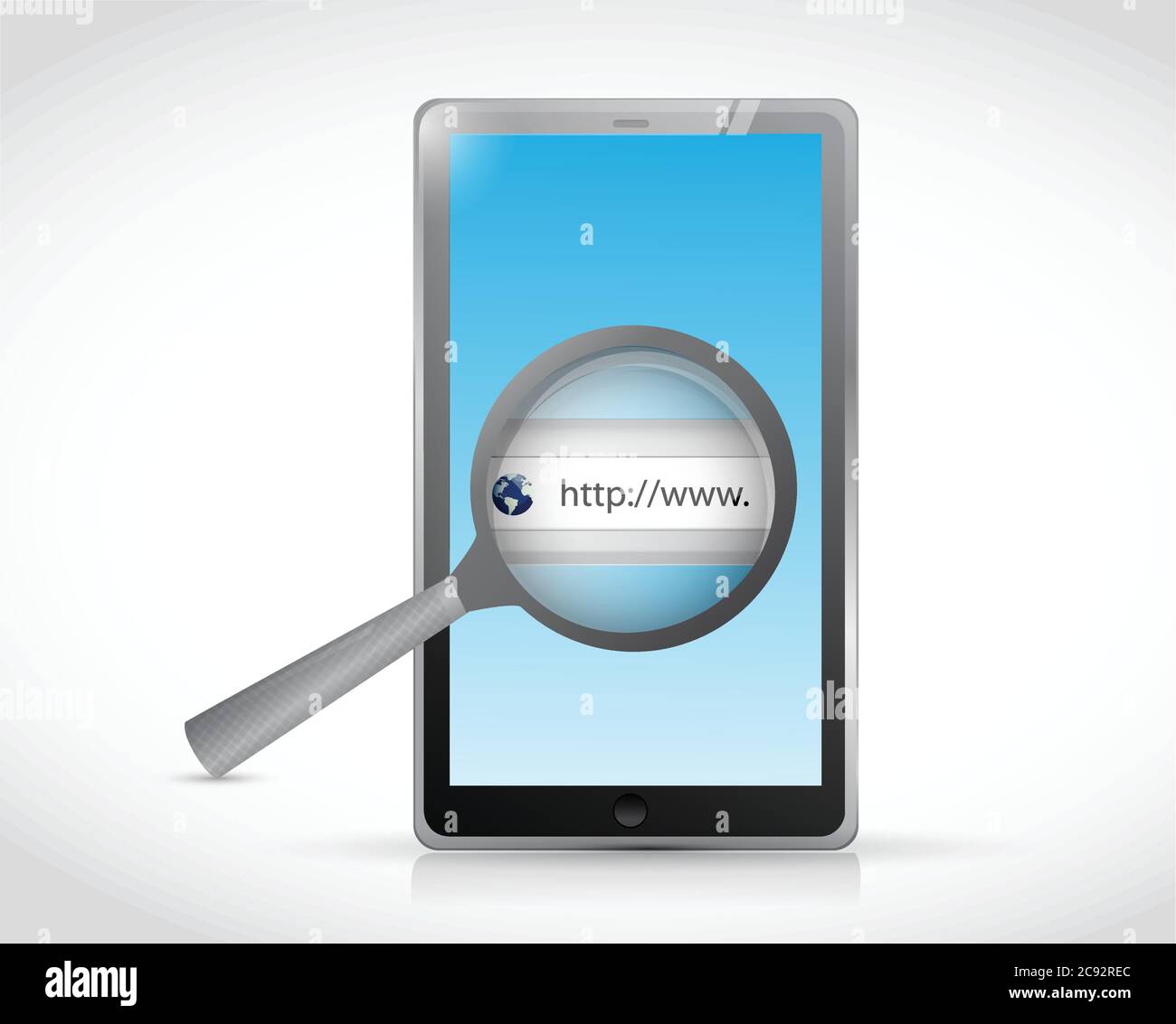 Tablet search bar online illustration design over a white background ...