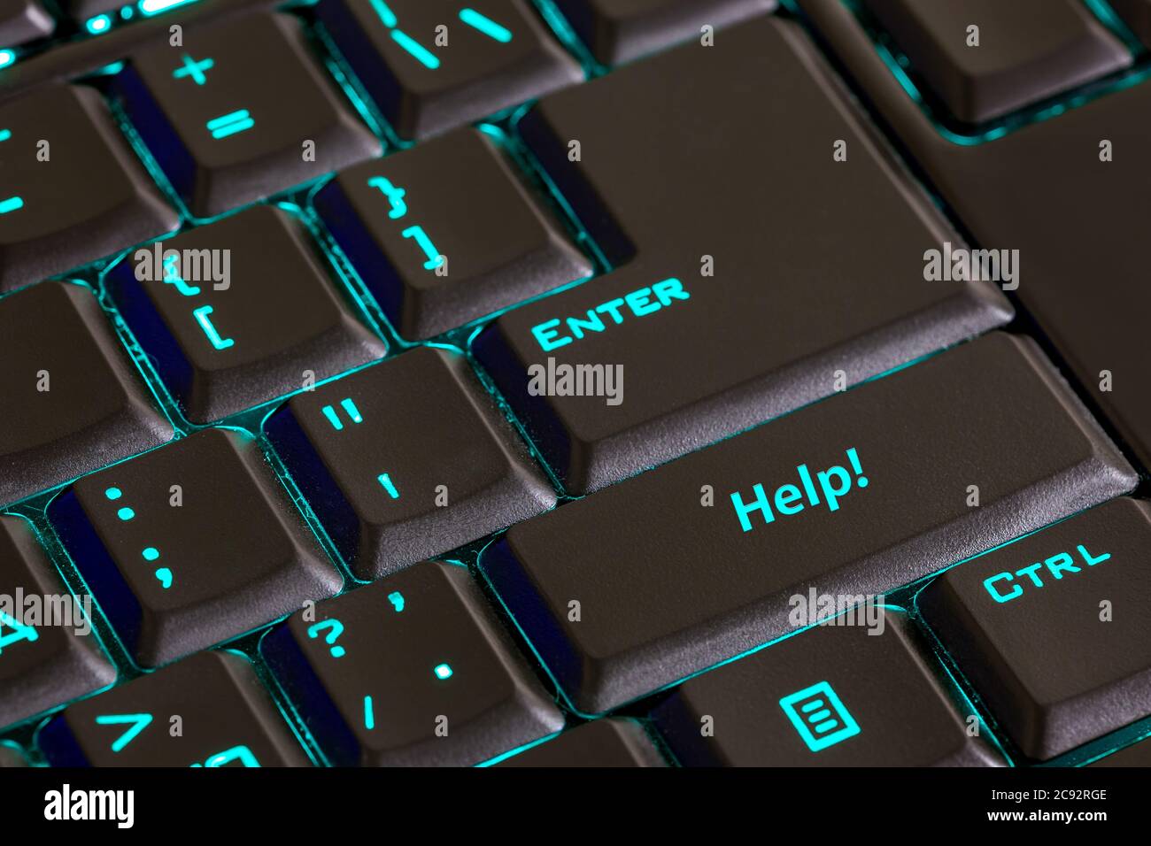 message on computer keyboard shift key, help Stock Photo - Alamy