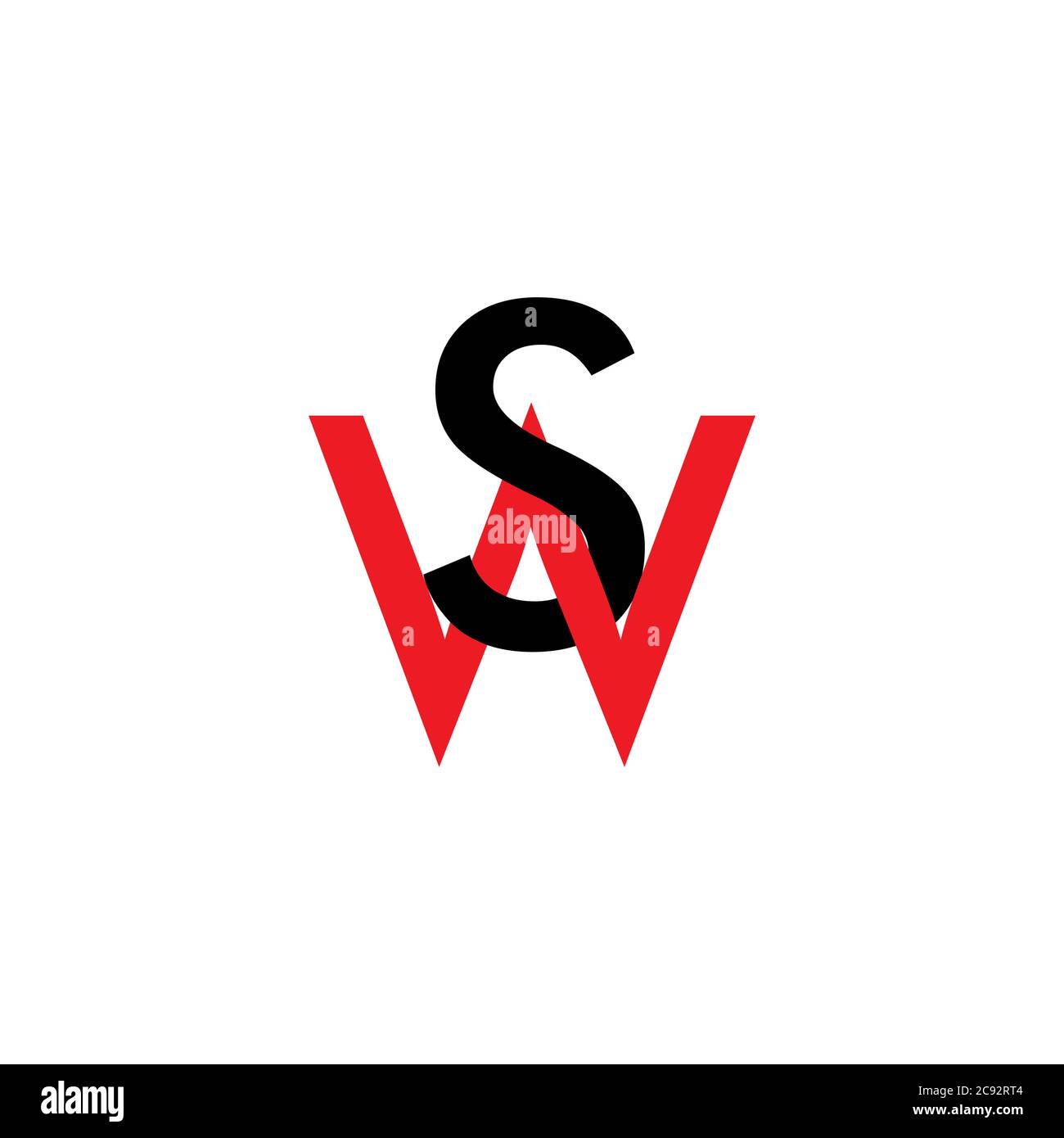 letters ws linked logo vector Stock Vector