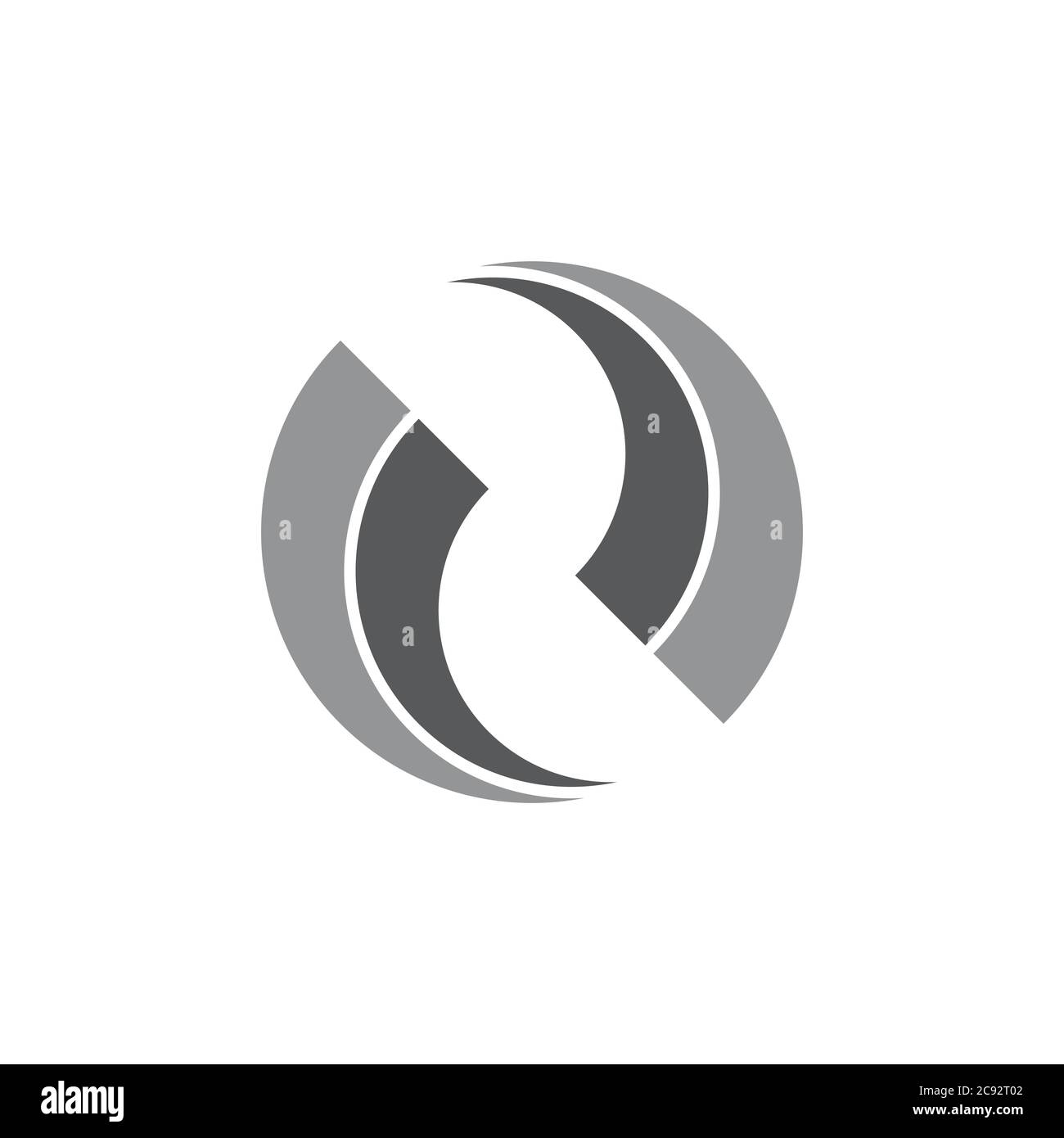 Simple geometric rotation curves circle logo vector stock vector image