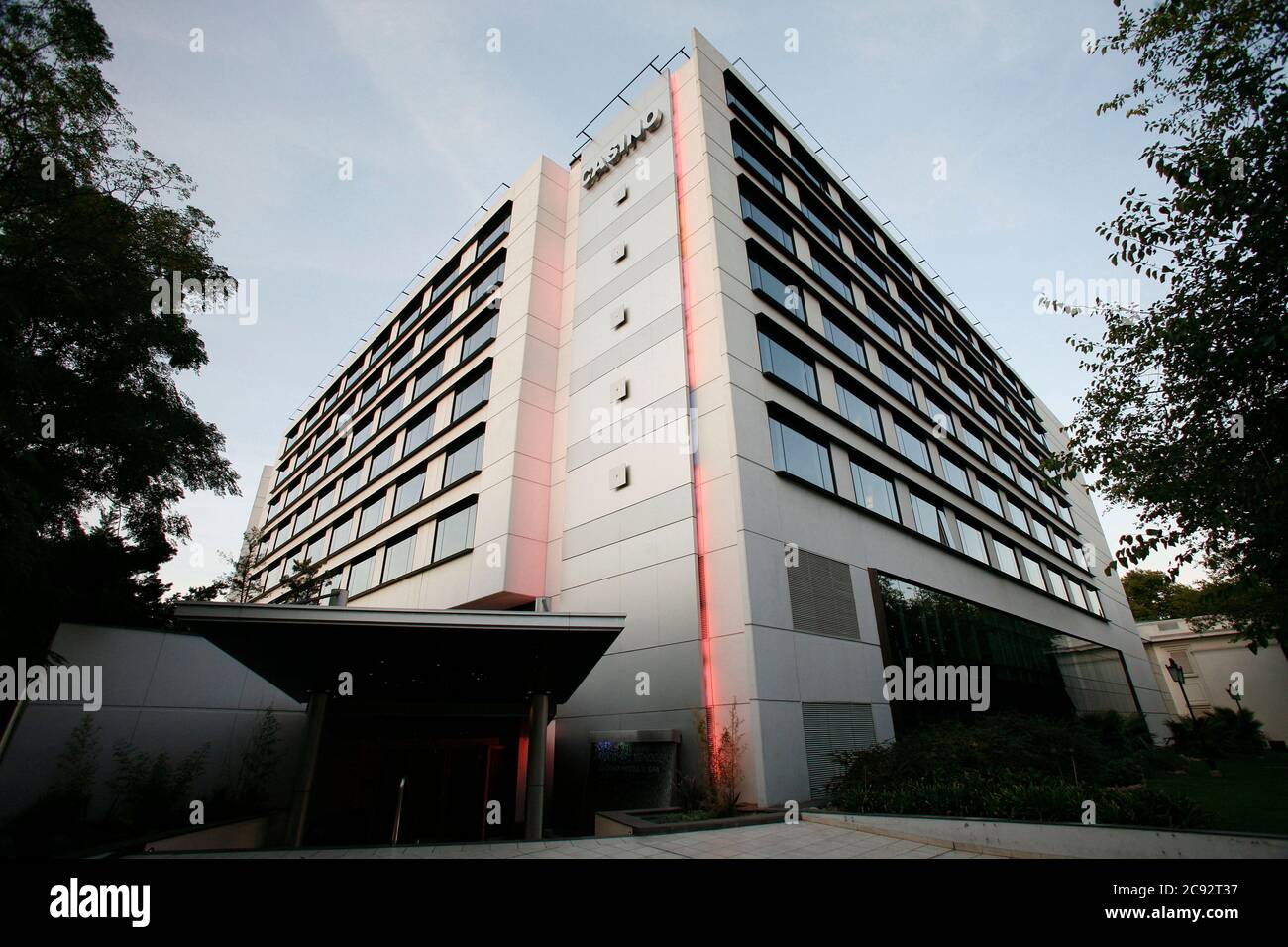 Mendoza, Argentina - Mar 20, 2008 - facade of hotel casino in Mendoza Stock Photo