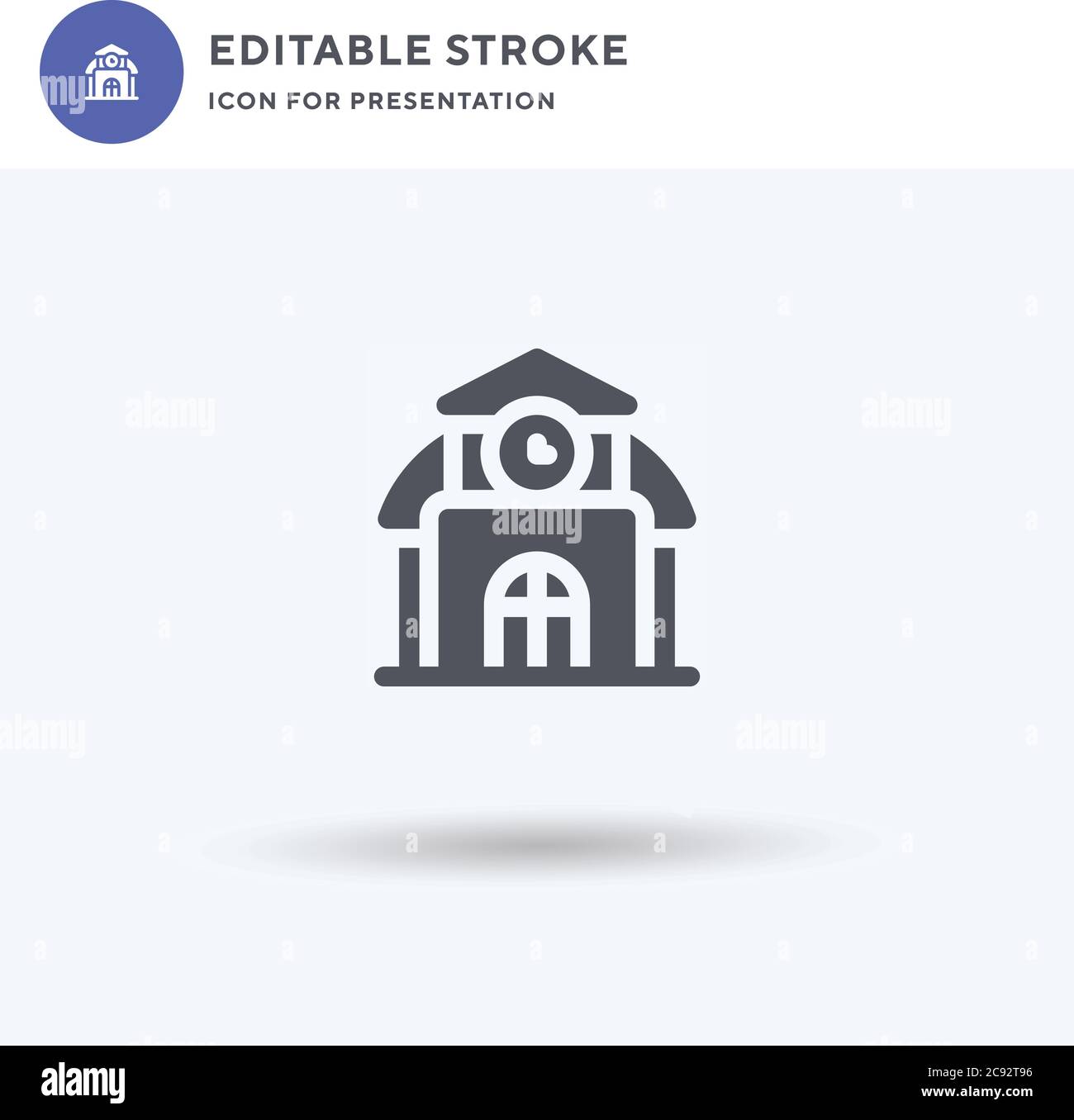 Town Hall icon vector, filled flat sign, solid pictogram isolated on