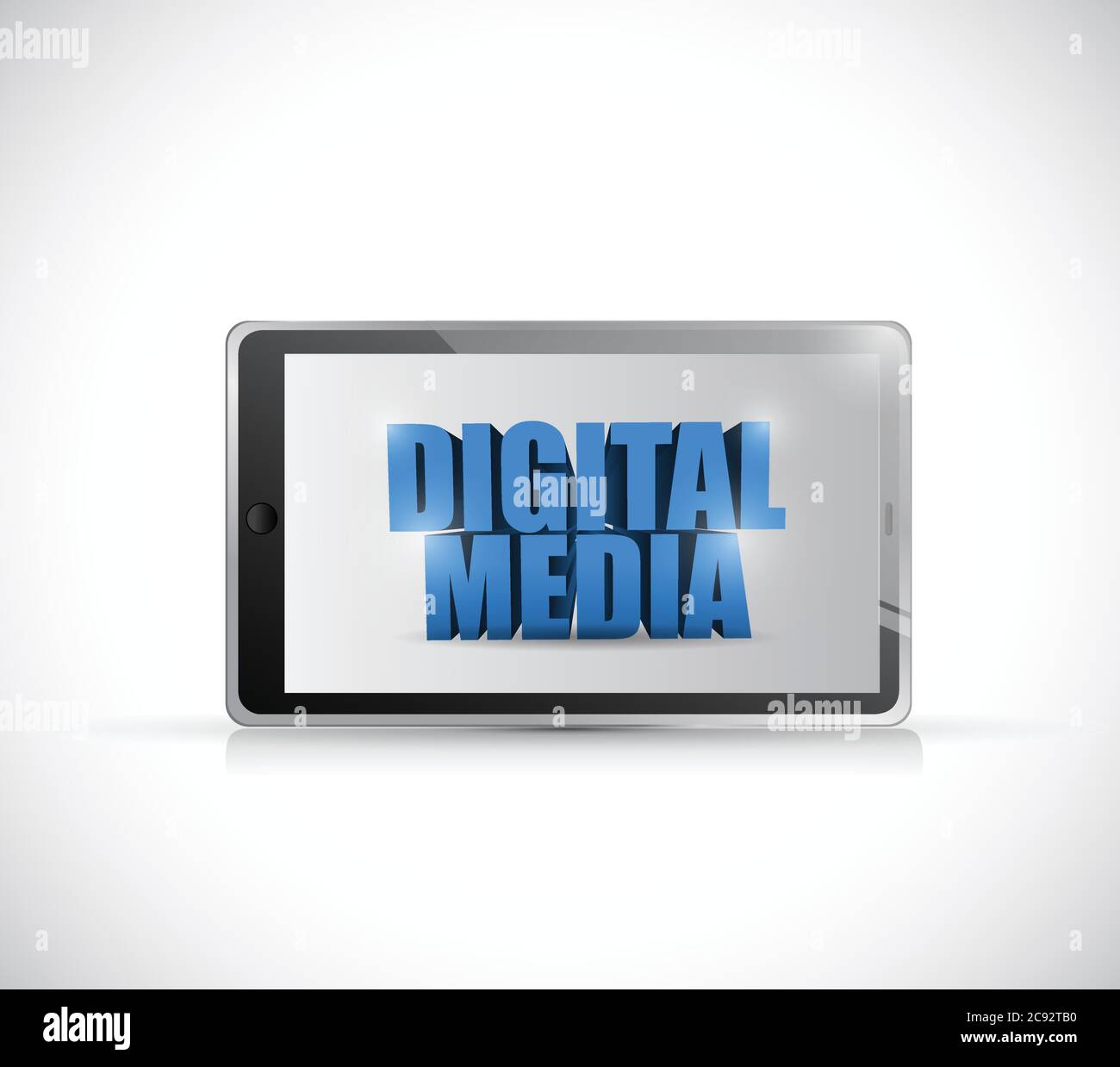 Tablet digital media illustration design over a white background Stock Vector