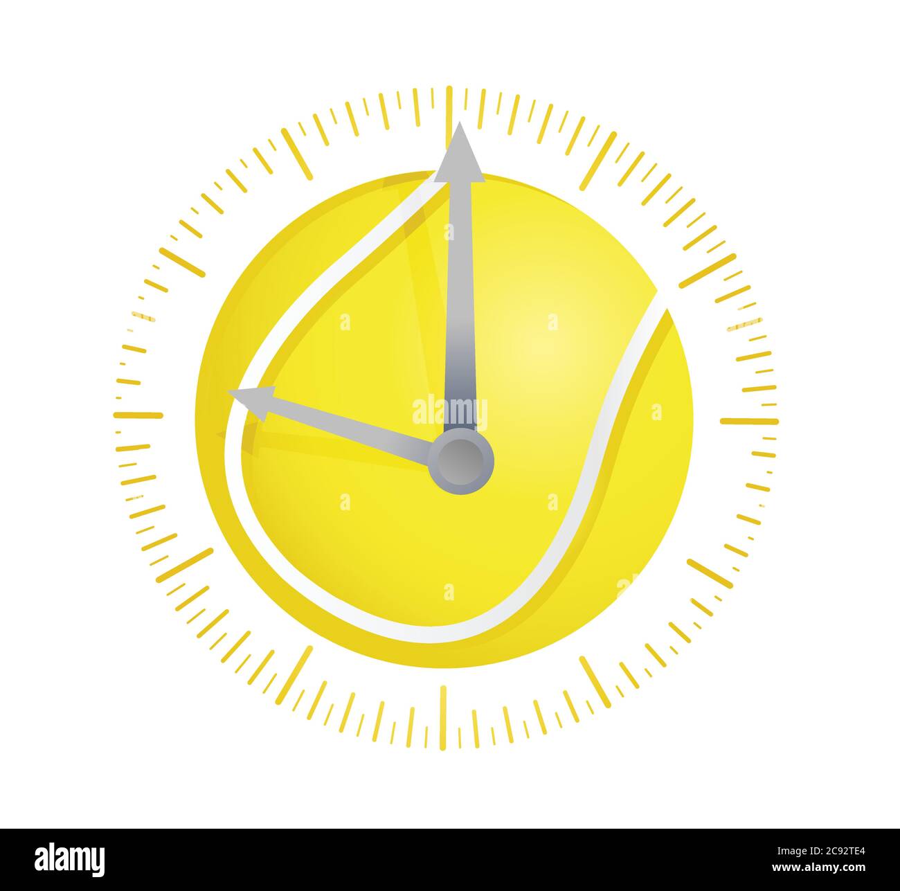 Tennis ball watch illustration design over a white background Stock Vector