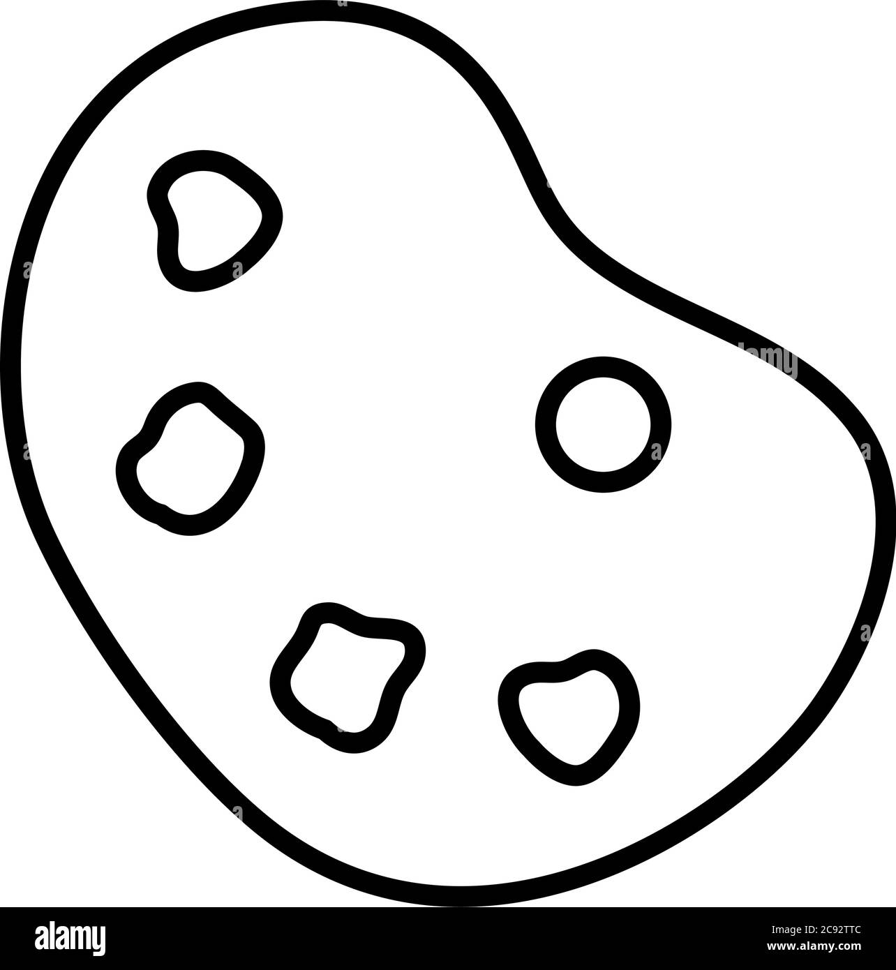 paint palette icon over white background, line style, vector ...