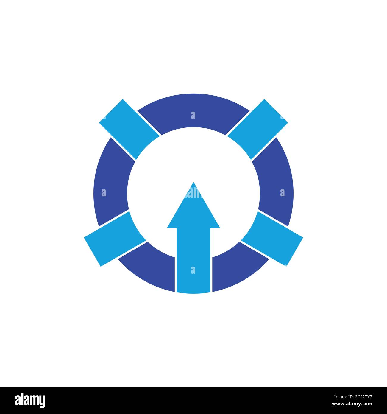 circle geometric arrow up logo vector Stock Vector Image & Art - Alamy