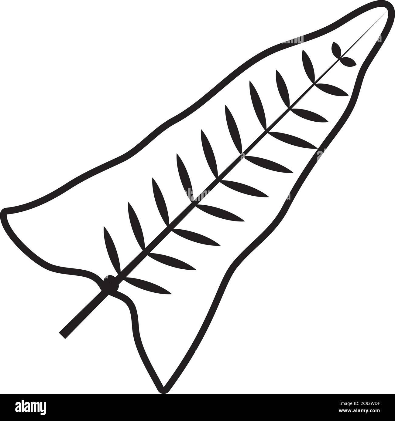 tropical leaf line style icon design of Natural floral nature and plant ...