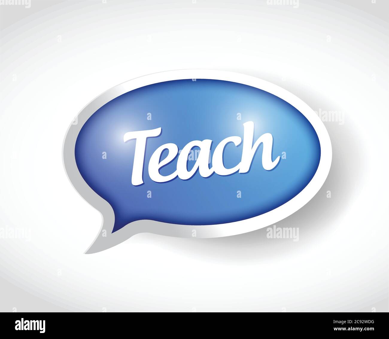 Teach message bubble illustration design over a white background Stock Vector