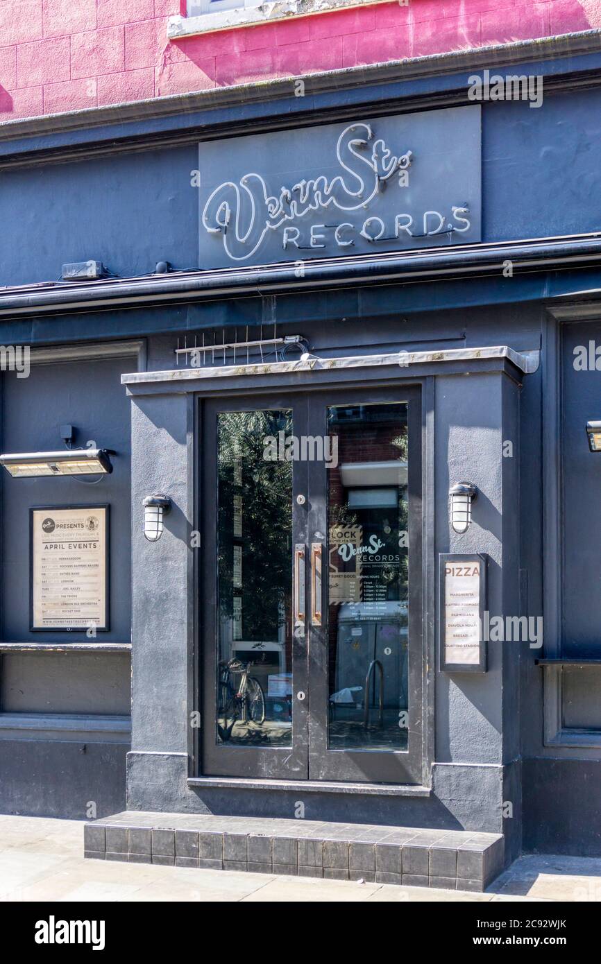 Venn Street Records bar in Clapham, South London. Stock Photo