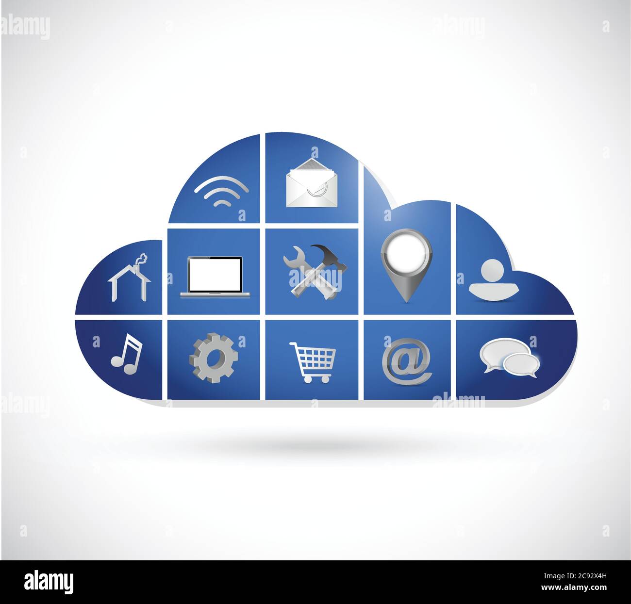 Cloud computing tools icons illustration design over a white background Stock Vector Image & Art