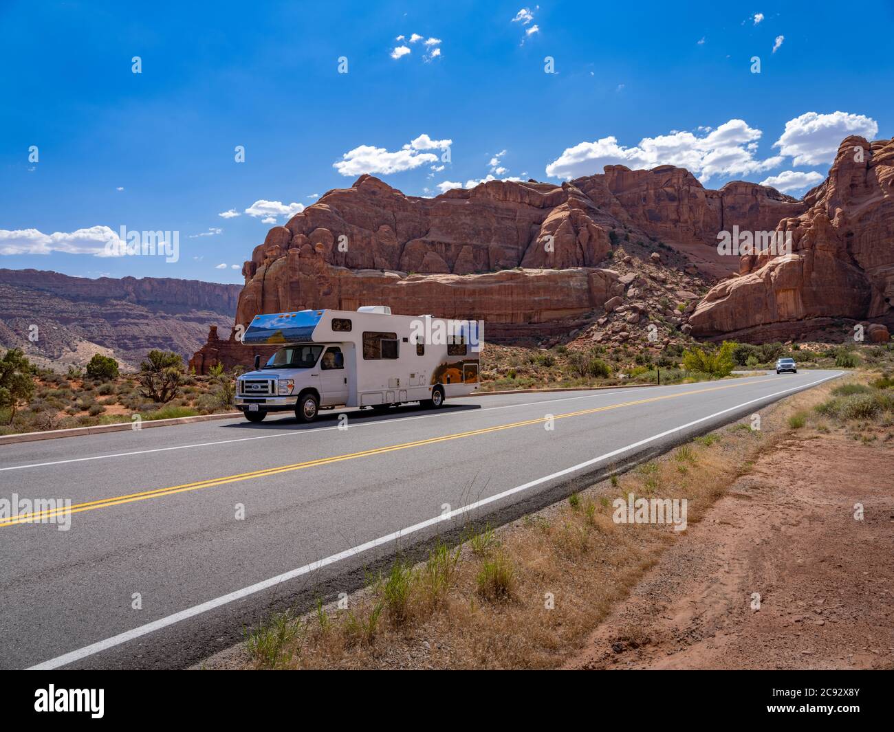 RV in Arches National Park, USA Stock Photo