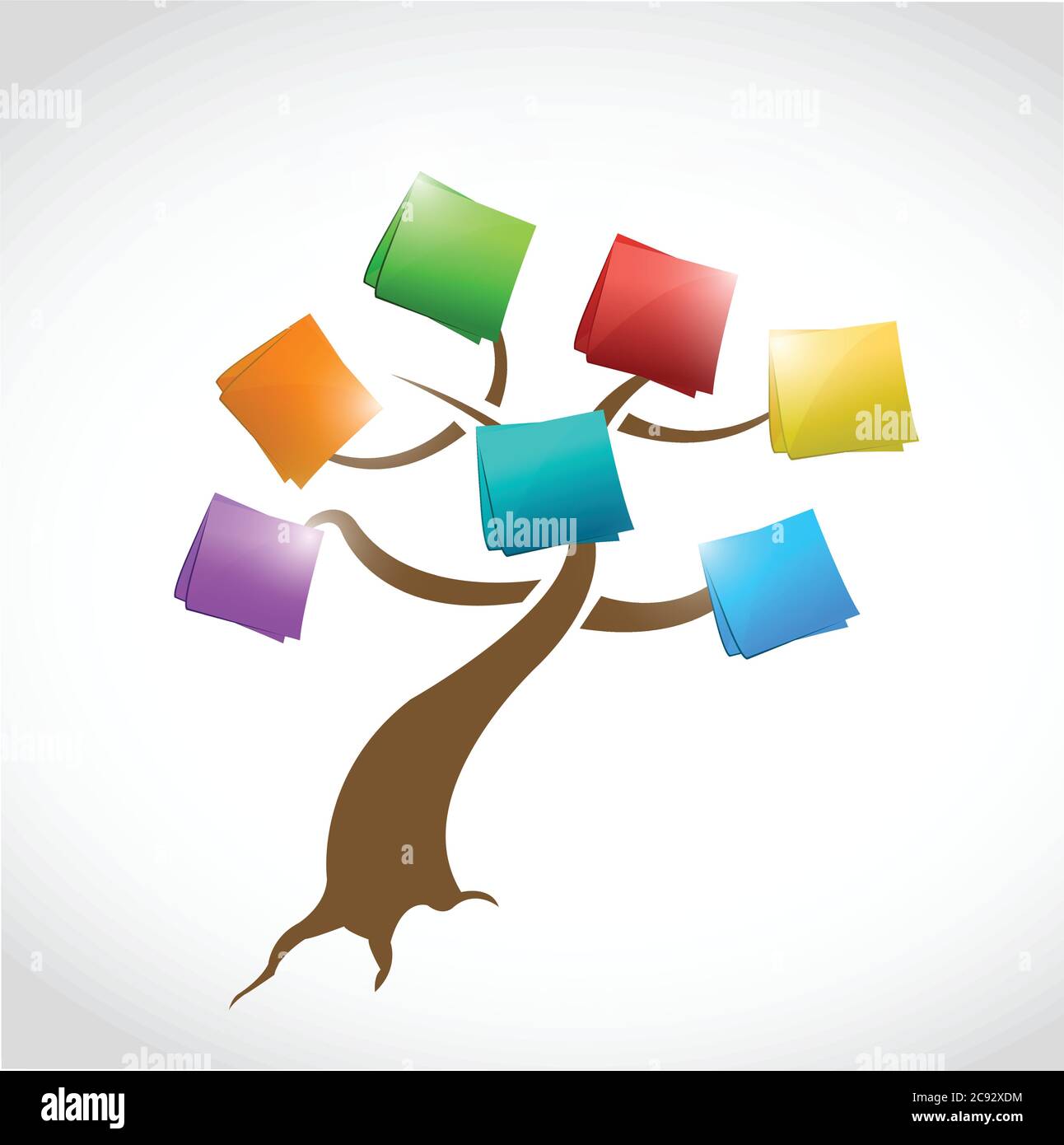 Tree with post messages illustration design over a white background Stock Vector