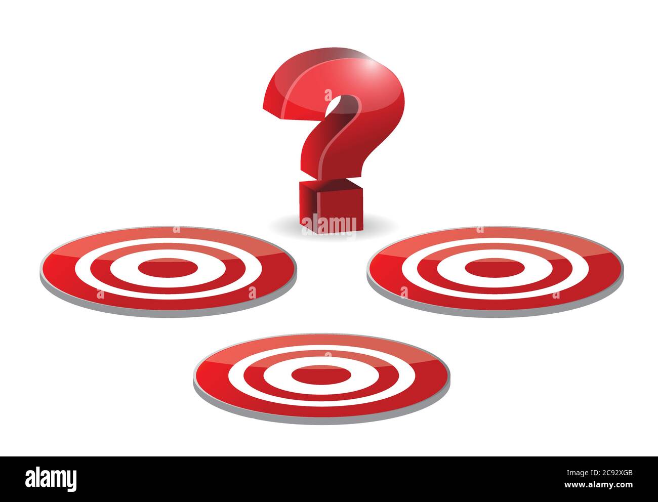 Target and question mark illustration design over a white background