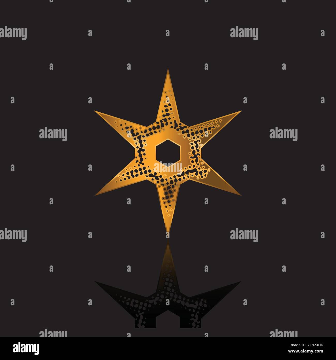 star icon is golden, with variations of glass shadow and splashes of abstract, star icon vector illustration. Stock Vector