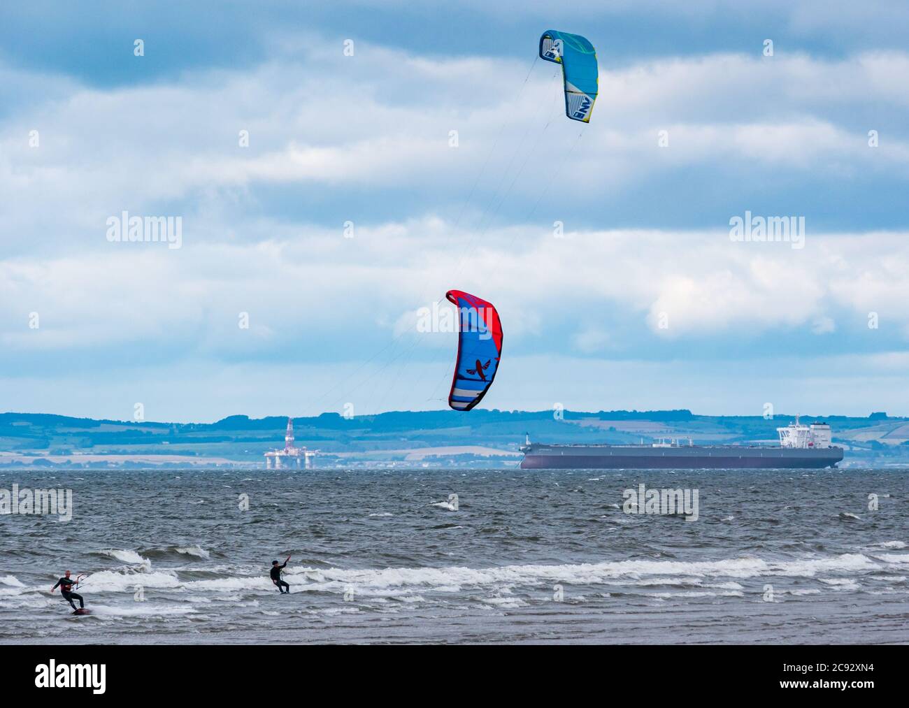 Firth of Forth, Scotland, United Kingdom, 28th July 2020. UK Weather A very windy day makes for