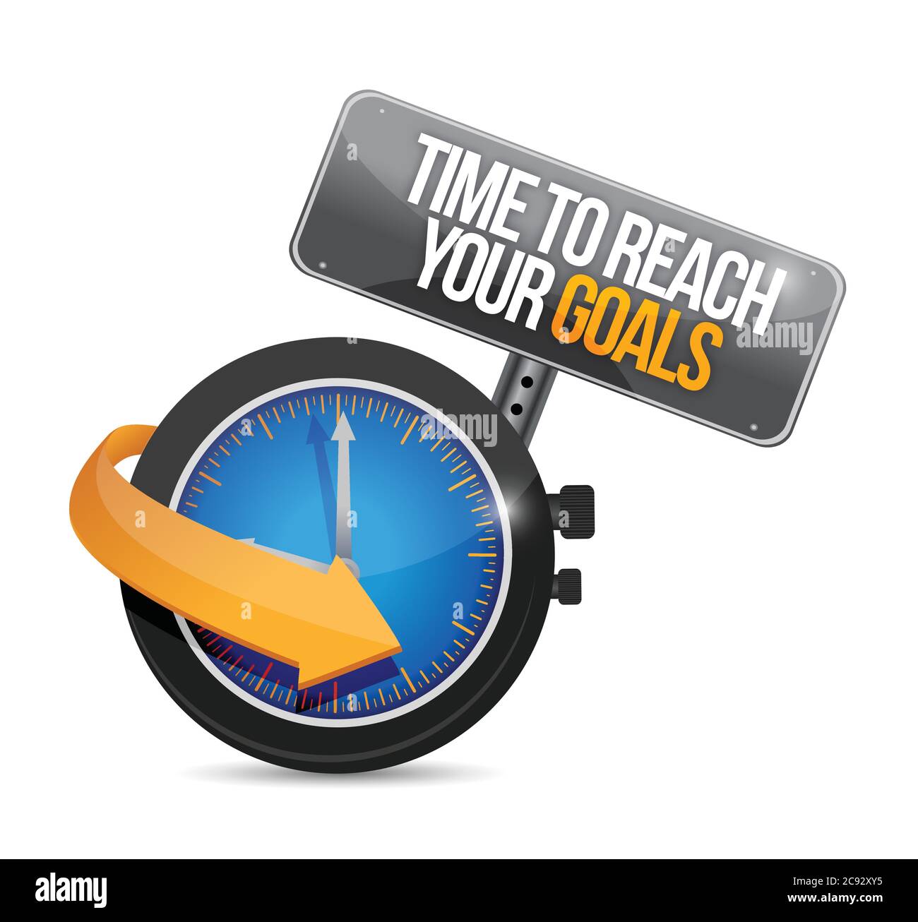 Time to reach your goals concept illustration design over a white background Stock Vector