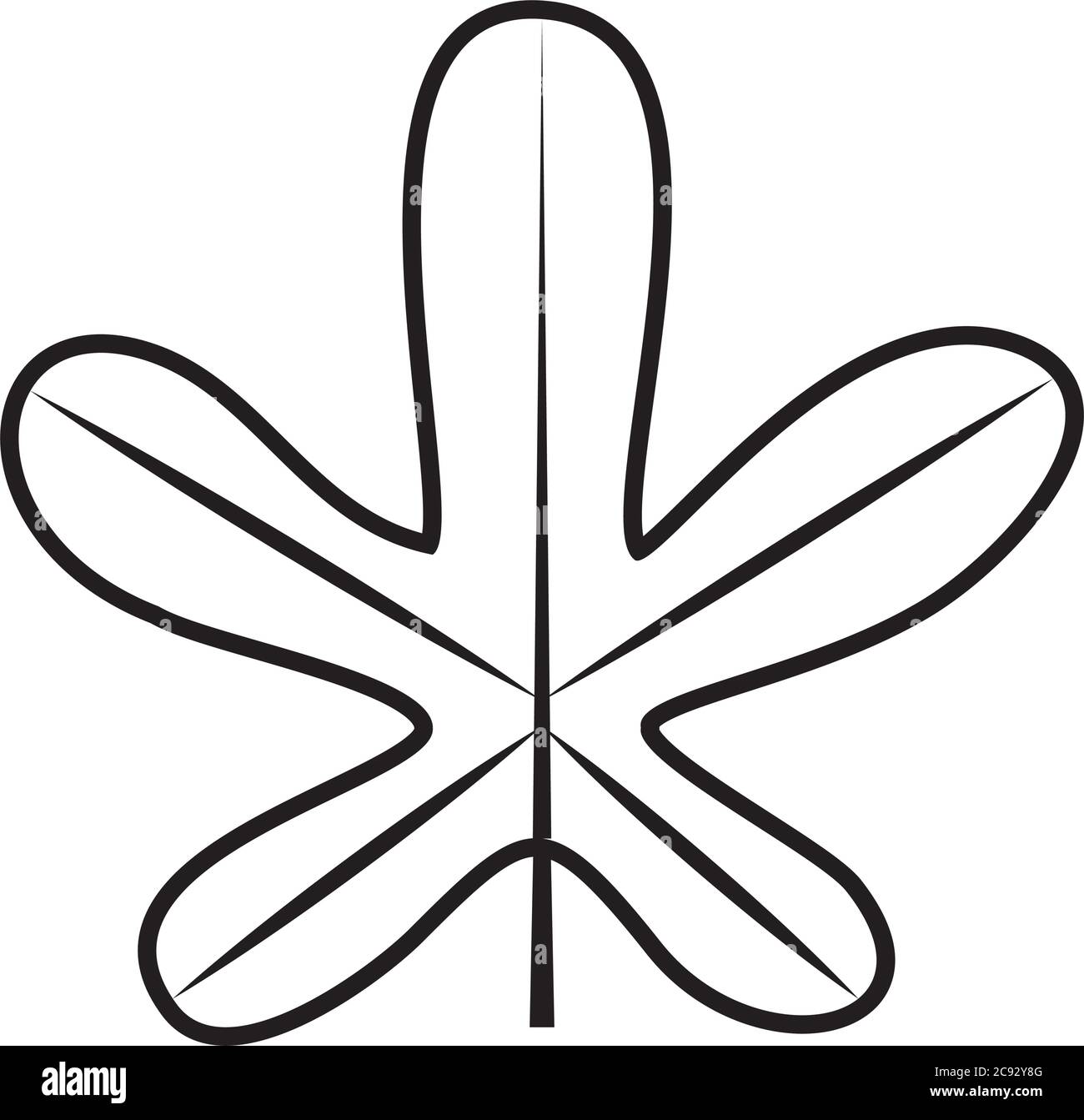 tropical leaf line style icon design of Natural floral nature and plant ...