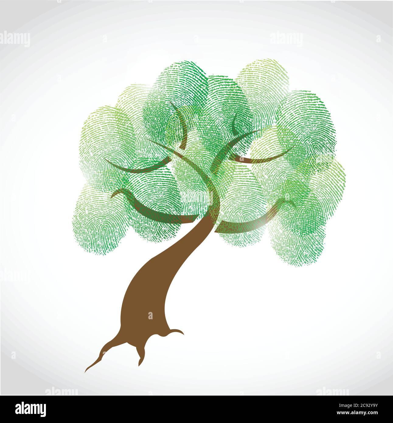 Family tree fingerprint illustration design over a white background Stock Vector