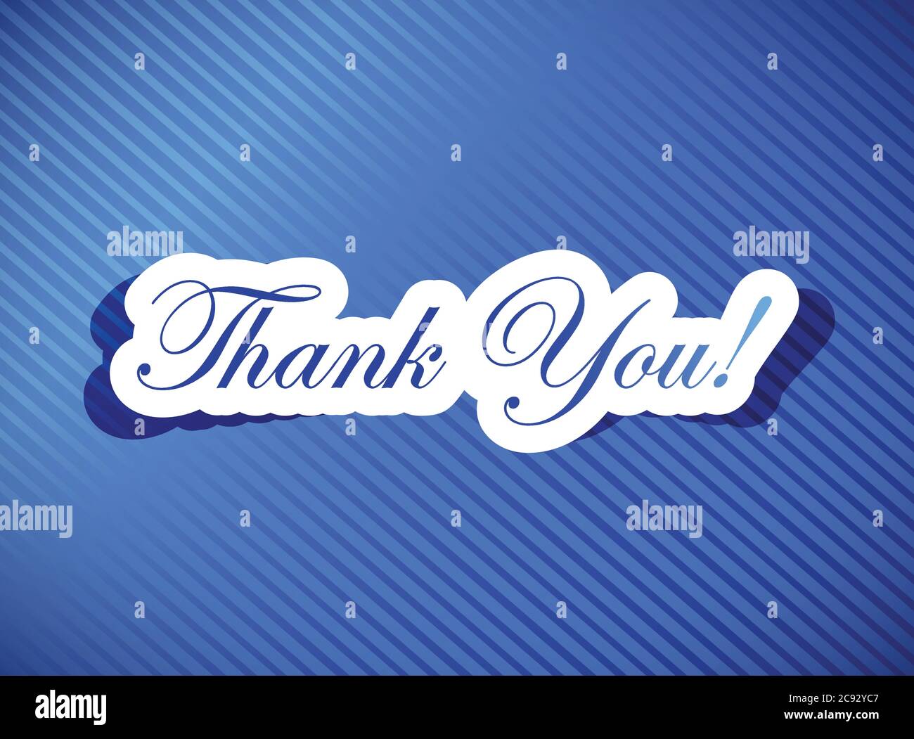 Thank you card illustration design over a blue background Stock Vector