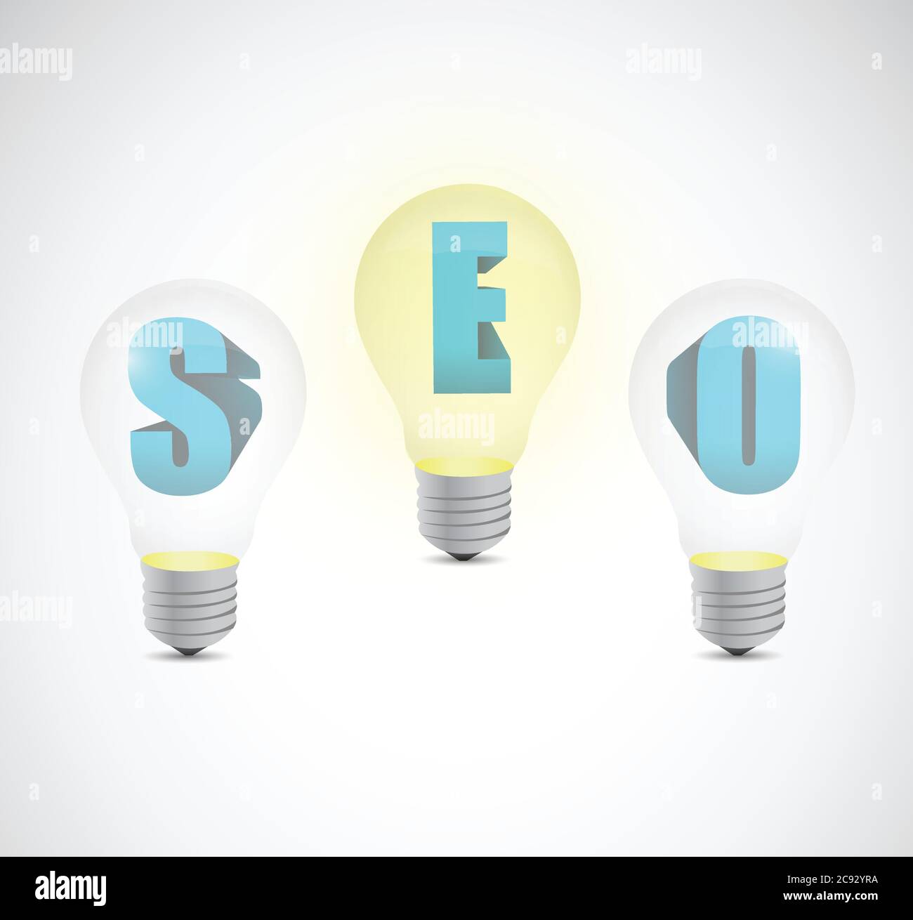 Seo light bulb illustration design over a white background Stock Vector