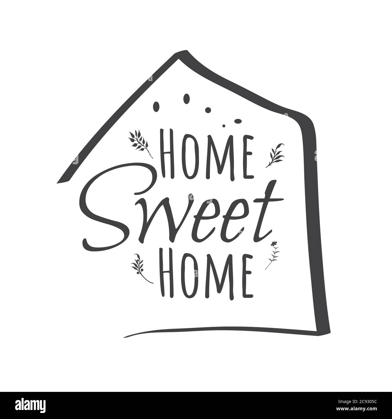 Home Sweet Home sign on white background. flat style. Home Decor sign for your web site design, logo, app, UI. Sweet Home symbol. Sweet Home laurel wr Stock Vector
