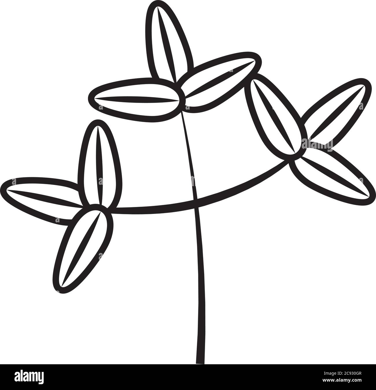 tropical leaf line style icon design of Natural floral nature and plant ...