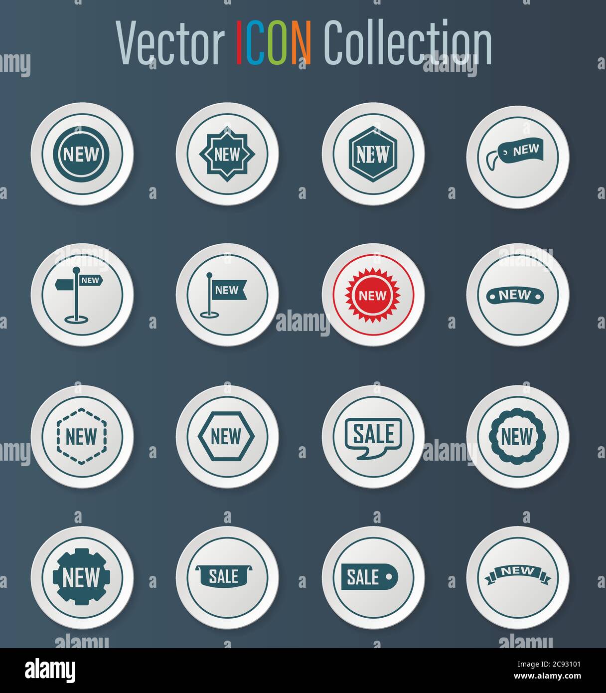 New stiker and label set icons Stock Vector Image & Art - Alamy