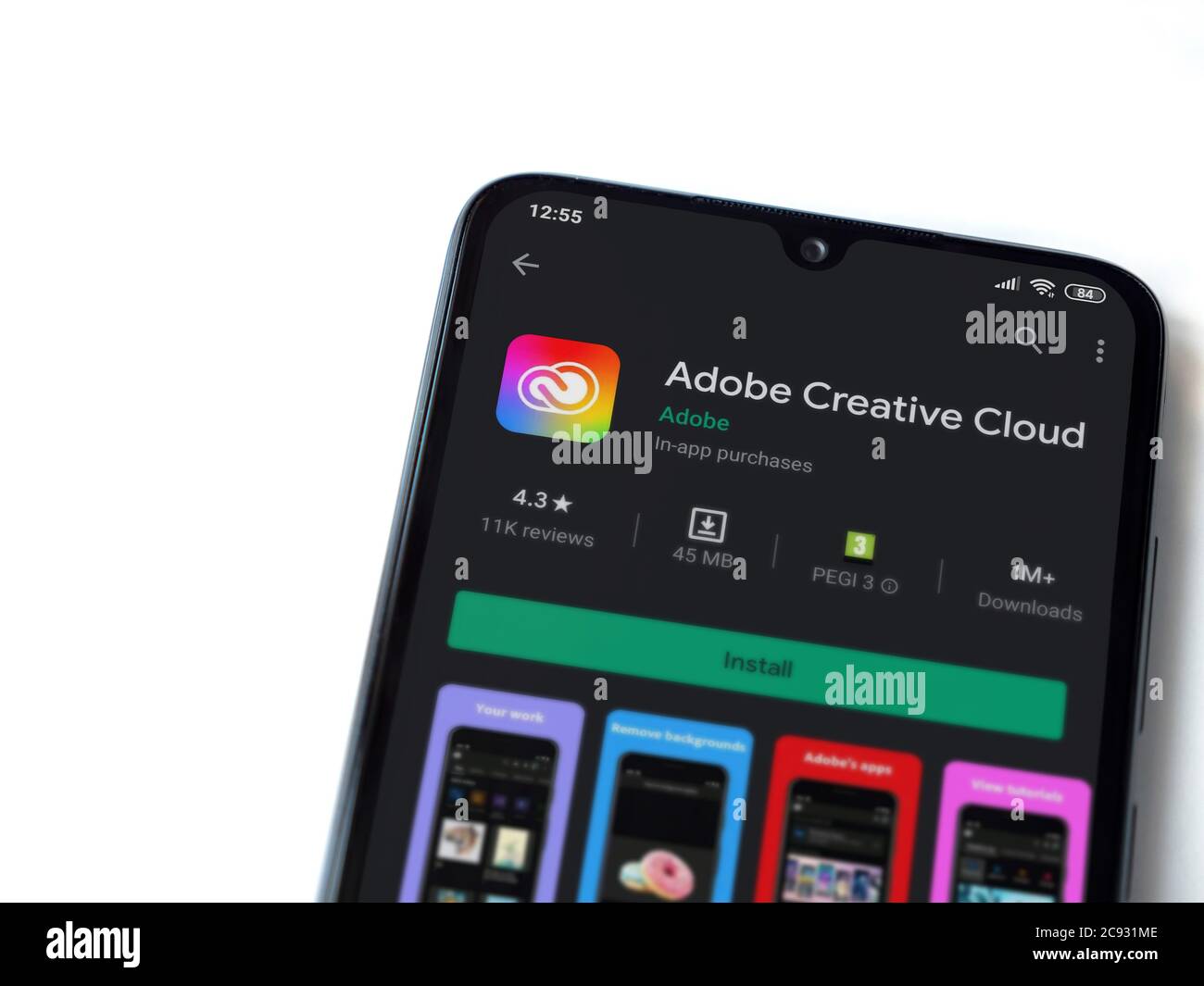 Lod, Israel - July 8, 2020: Adobe Creative Cloud app play store page on ...