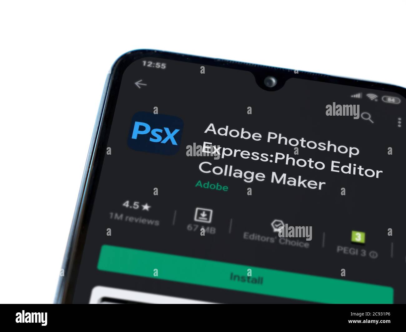 Lod, Israel - July 8, 2020: Adobe Photoshop Express Photo Editor app play  store page on the display of a black mobile smartphone isolated on white  bac Stock Photo - Alamy