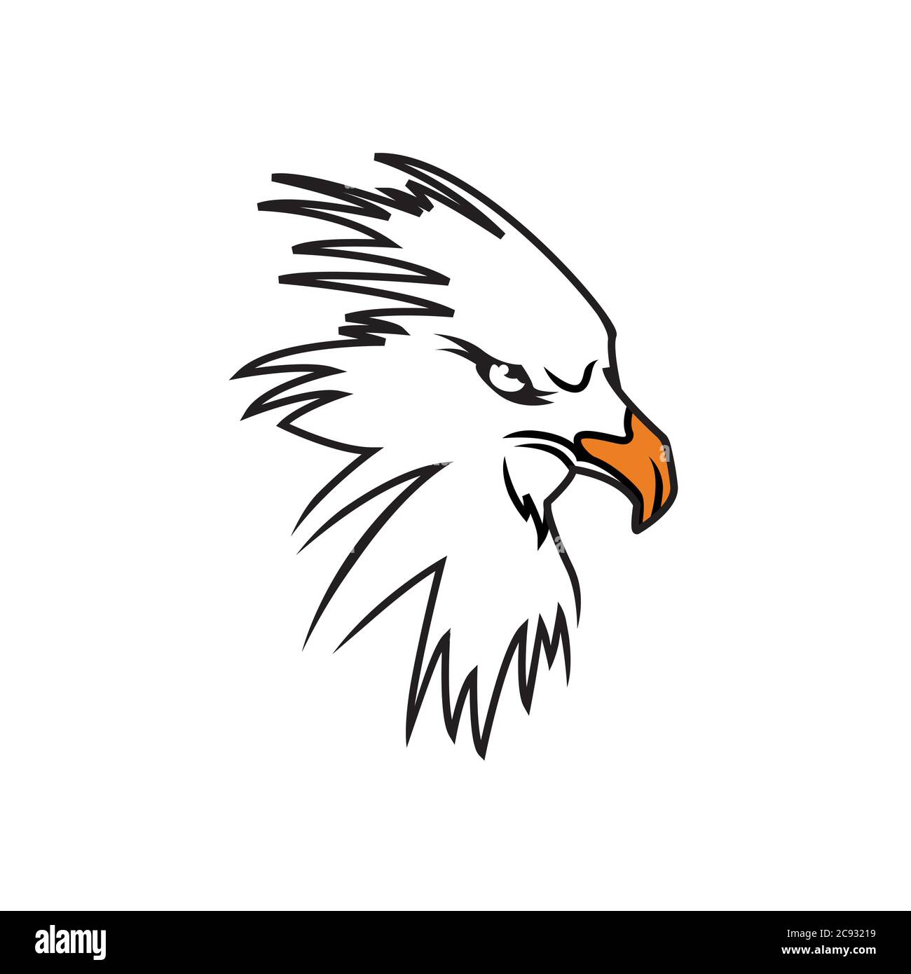 Eagle Logo design vector template negative space. Creative Wild Bird Falcon Hawk Logotype concept icon. Stock Vector