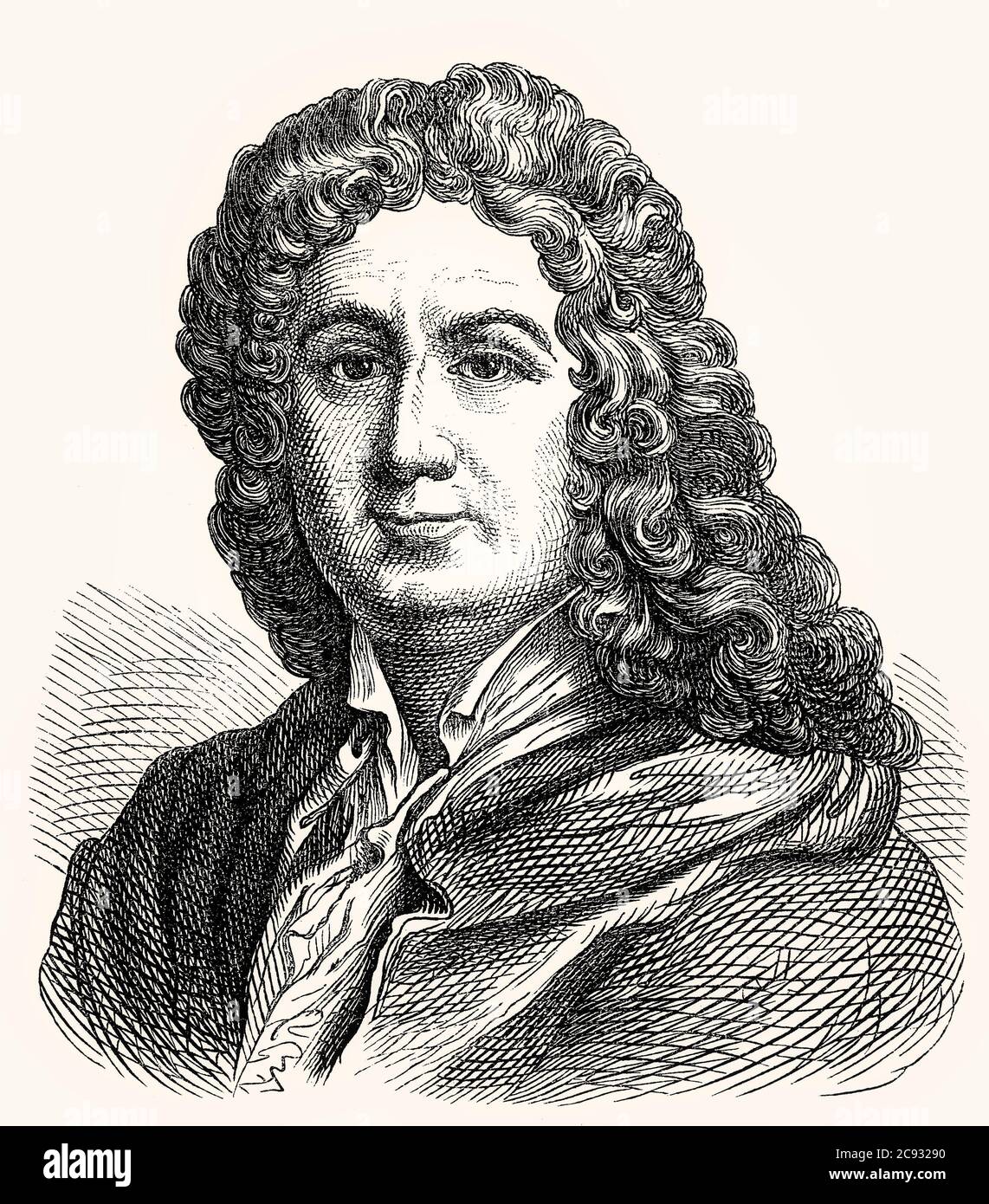 Alain-René Lesage, 1668 – 1747, a French novelist and playwright Stock Photo