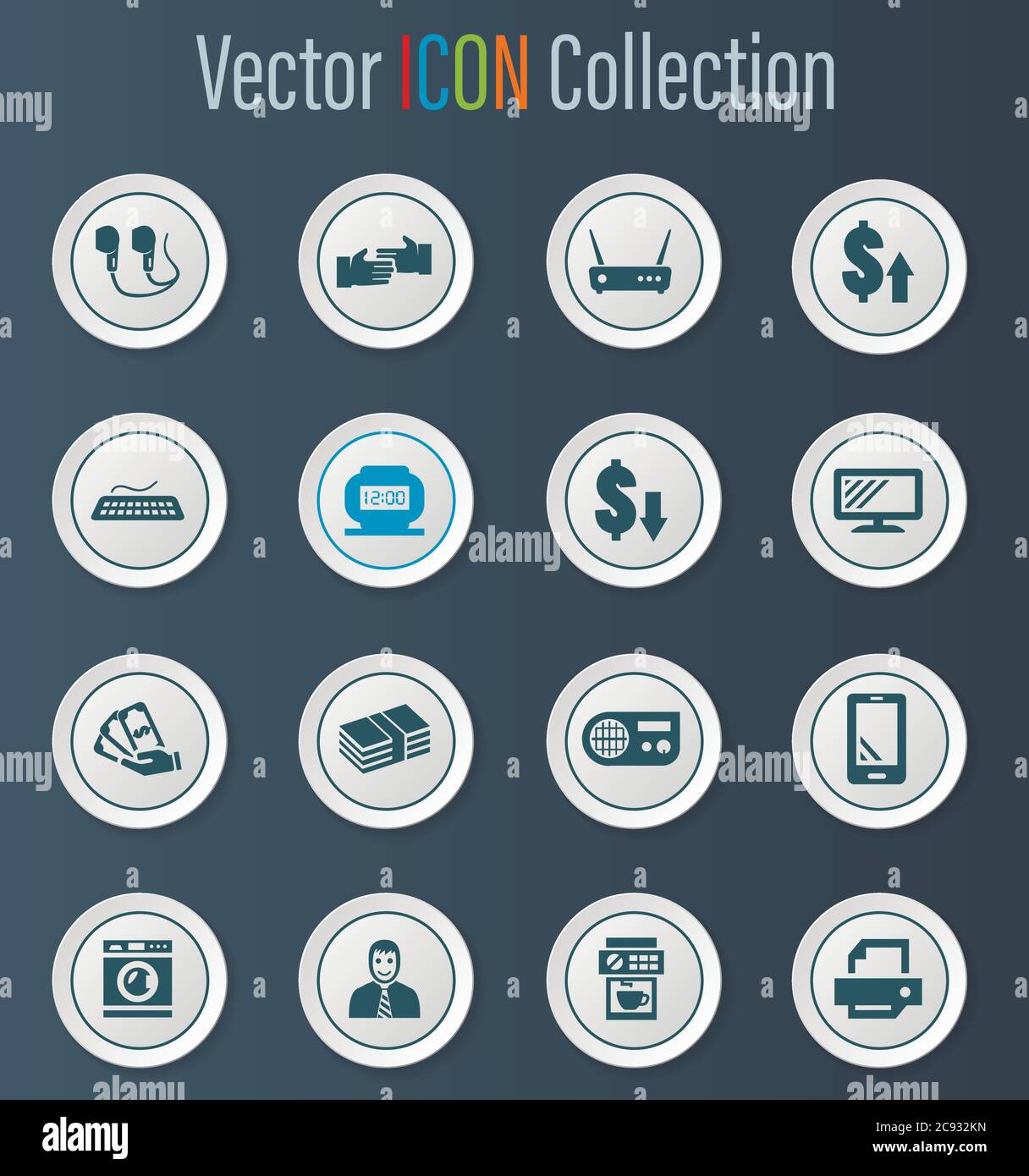 Pawn shop icons set Stock Vector