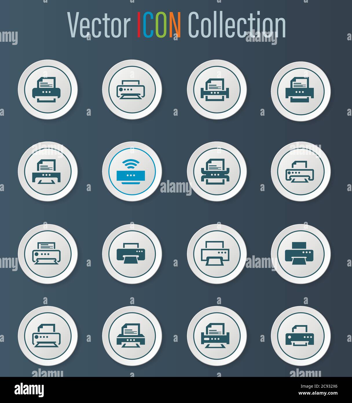 Print icons set Stock Vector Image & Art - Alamy