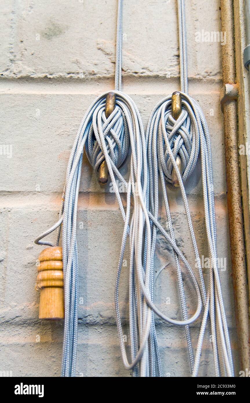 Pulling rope of cable pulley hi-res stock photography and images - Alamy